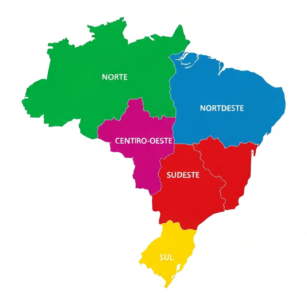 Mapa do Brasil por regioes